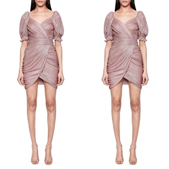 Jonathan Simkhai Shimmer Nina Plisse Mini Dress Sz 6 Fairy Coquette Ballet Party - Picture 11 of 11